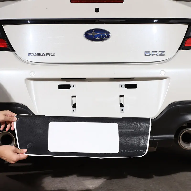 

Для Subaru BRZ 2022, черная ПВХ наклейка на задний номерной знак, автомобильные аксессуары