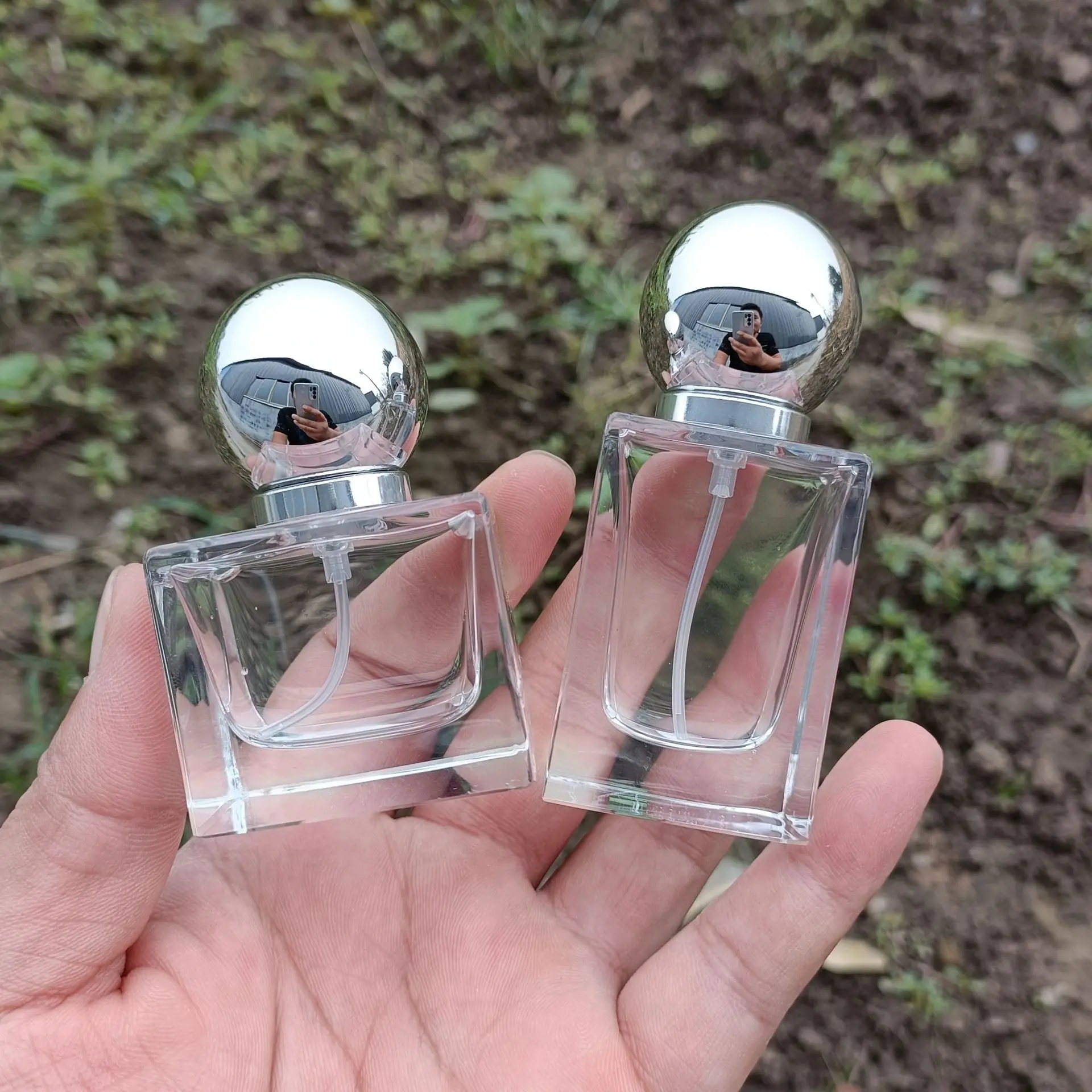 30ml Clear Glass Mist Spray Perfume Bottle Square Empty Liquid Atomizer Refillable Cosmetic Container Alcohol Dispenser Bottles