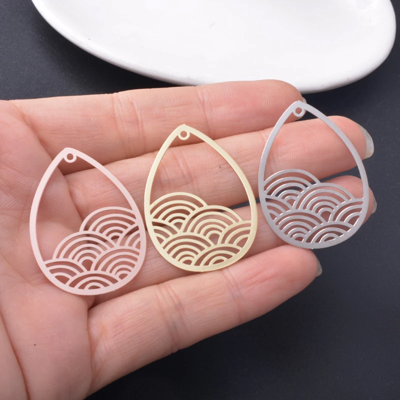 10 шт. 3 5*2 6 см светло-золотой цвет капли воды подвески латунные ювелирные