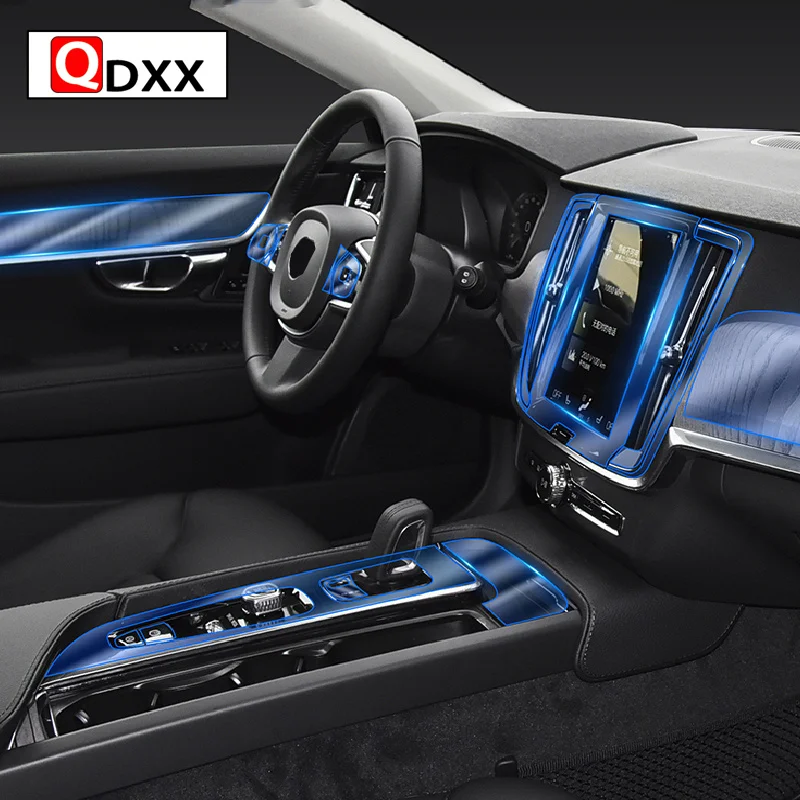 

Для Volvo V90 2020 2021 центральная консоль салона автомобиля прозрачная фотопленка для ремонта от царапин аксессуары для ремонта