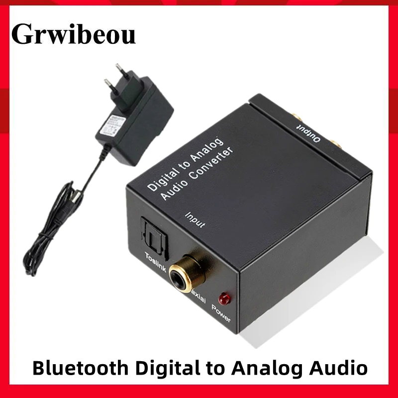

Digital To Analog Audio Converter 3.5mm Suitable For TV Audio Digital Coaxial Fiber Optic Analog Output Converter With Bluetooth