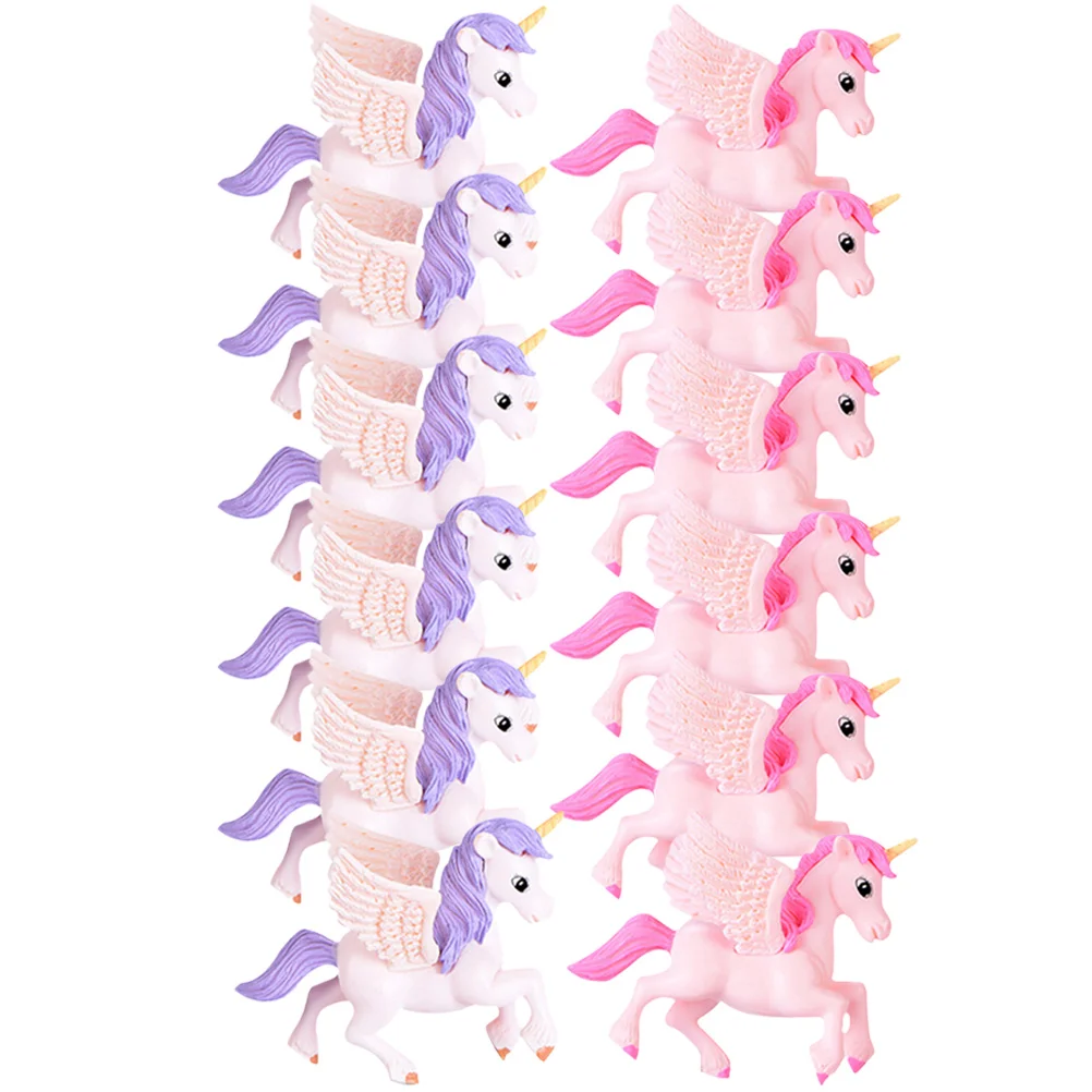 

Toddmomy Christmas Decorations Mini Unicorn Figures 12Pcs Lovely Flying Horse Unicorn Model