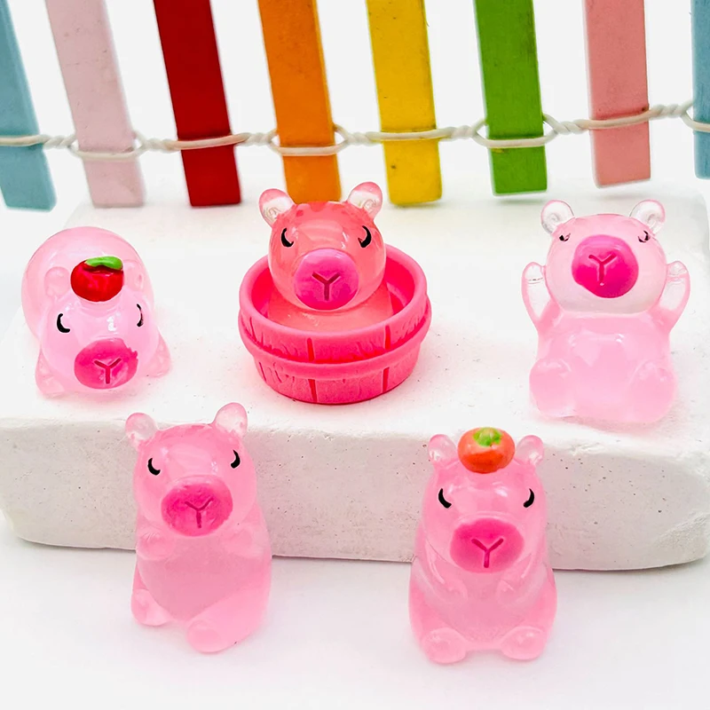 Светящаяся розовая капибара украшение милые аксессуары сделай сам креативное