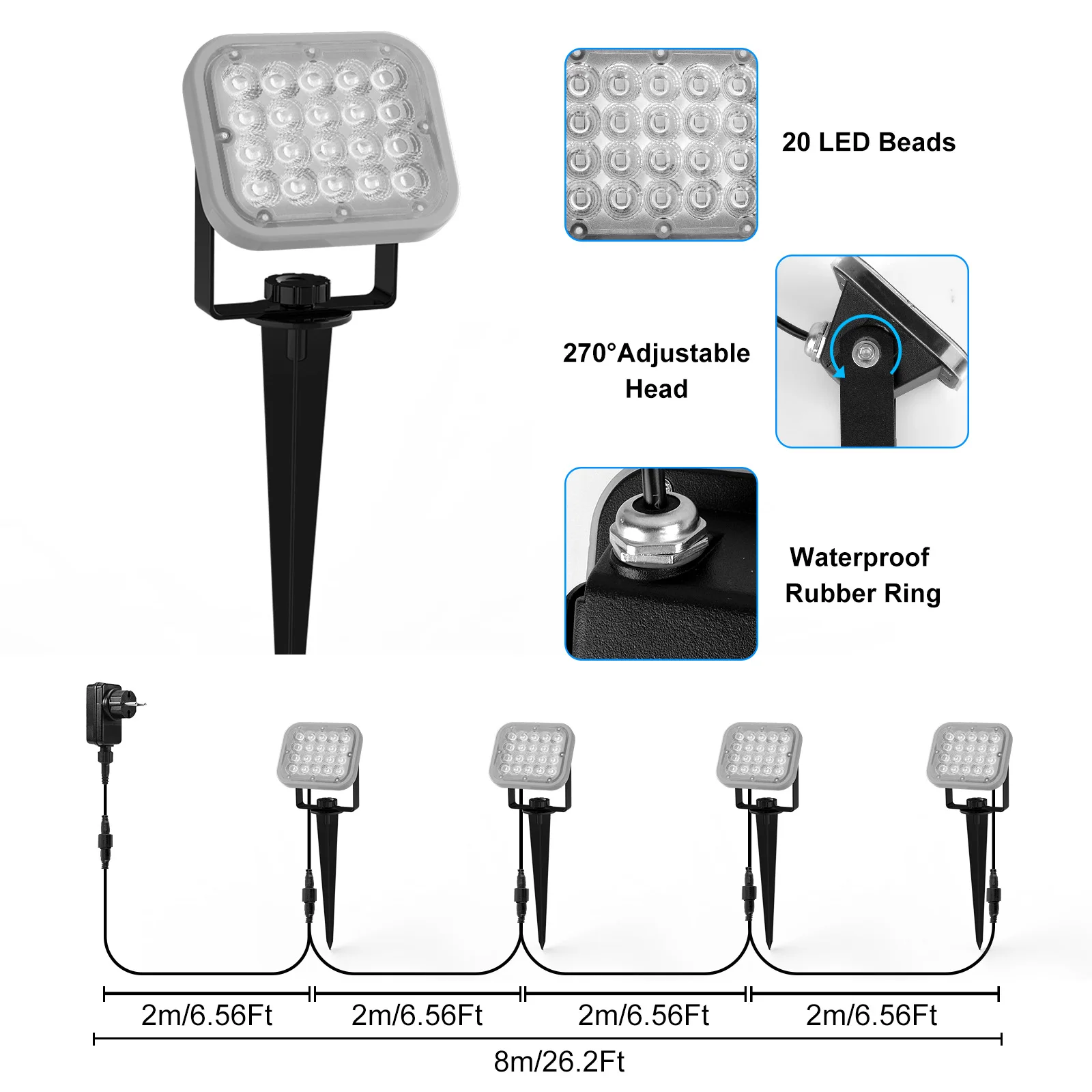 

Bluetooth Lamp Spotlights Waterproof Path Controlled Garden App Landscape Plug Lights Outdoor Lawn Lamp