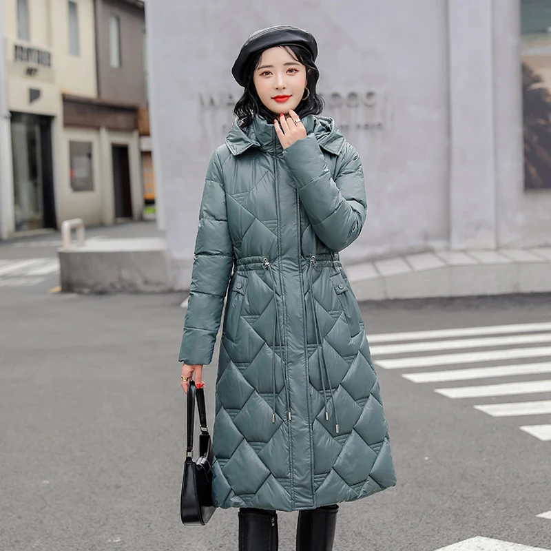 

KBAT 2022 New Winter Snow Jacket Women Parkas Hooded Casual Overcoat Female Jacket Cotton Padded Parka Oversize Outwear