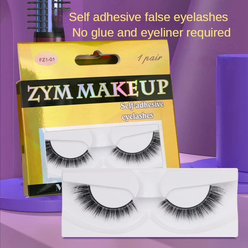 

Reusable Self Adhesive Eyelashes No Eyeliner or Glue Needed Easy To Put On,Stable Non slip Waterproof False Lashes Natural Look