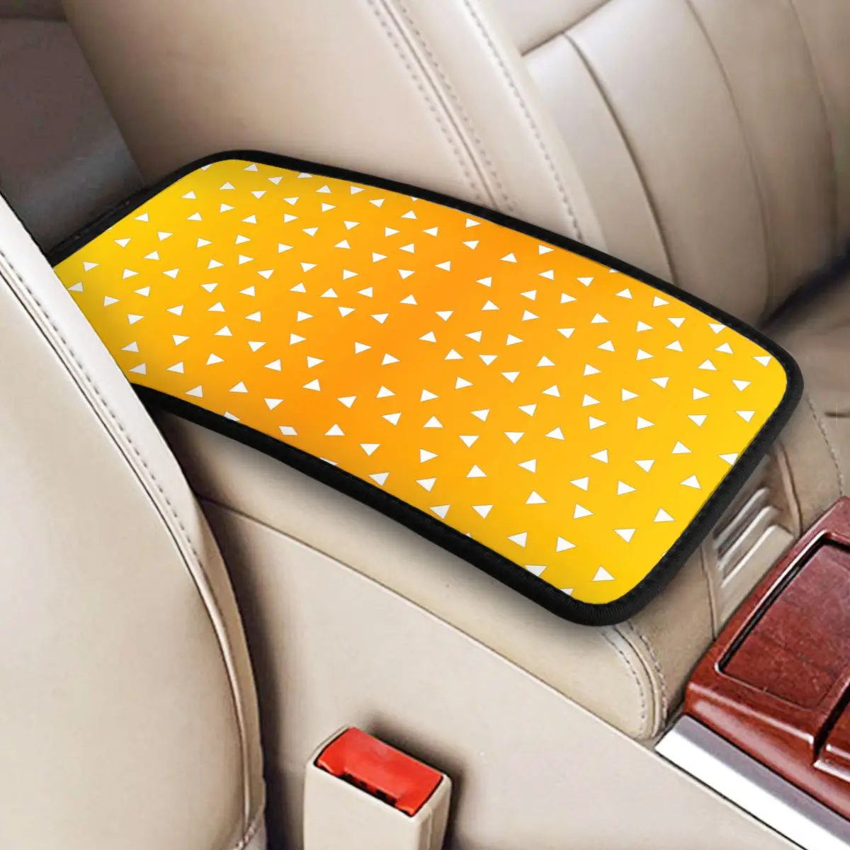 

Zenitsu Demon Slayer Car Armrest Cover Mat Fashion Anime Leather Center Handle Box Pad Cushion Auto Accessories Interior
