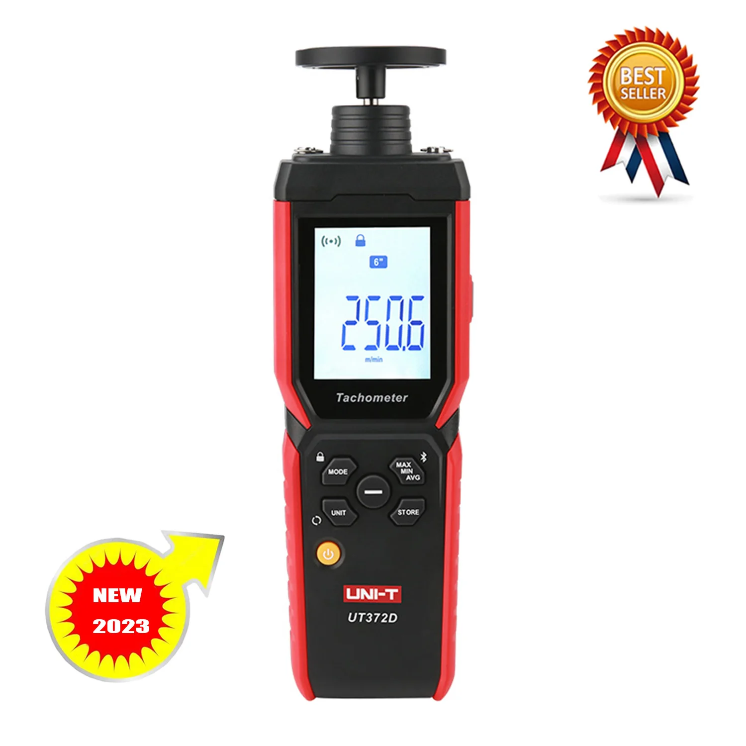 

UNI-T UT372D 2 в 1, цифровой тахометр об/мин, лазерный контактный и бесконтактный датчик, измеритель длины частоты, скорости, Bluetooth