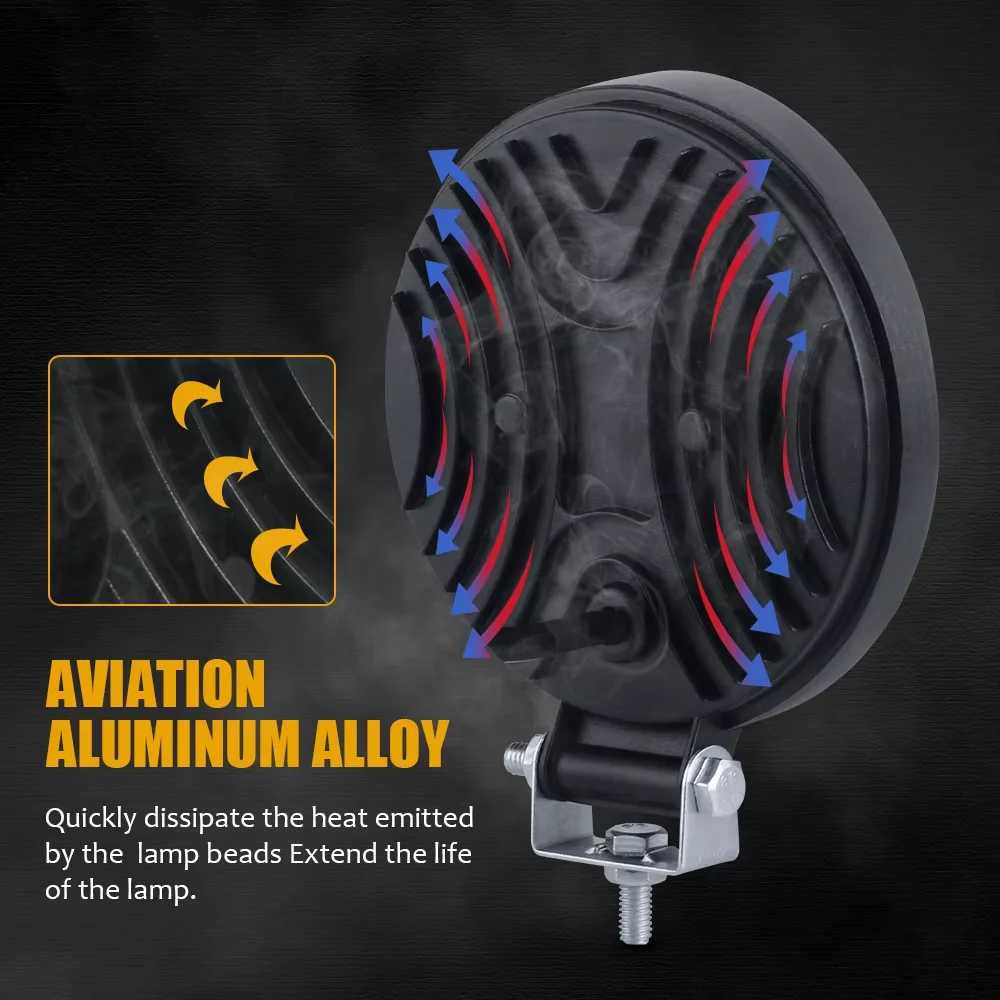 4x4 светодиодный рабочий фонарь Led Bar Round Spot Offroad ATV Jeep Tractor IP68 Для грузовиков SUV 4WD 72W 12V