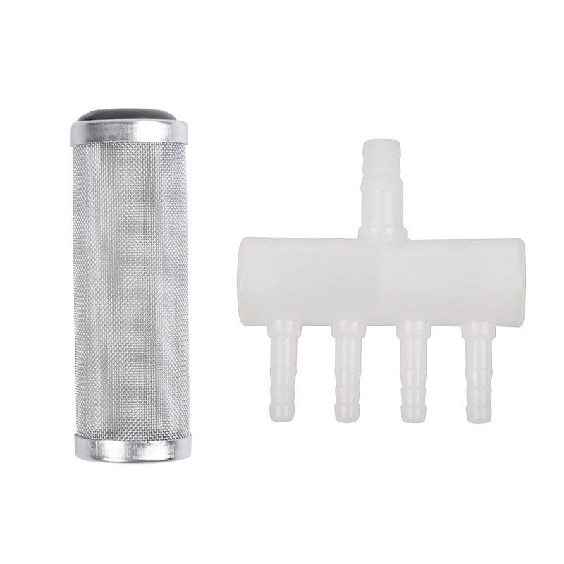 

2 Pcs Aquarium Accessories: 1 Pcs Mesh Fish Shrimp Fry Filter Guard 15Mm & 1 Pcs Splitter Manifold Tap Valve