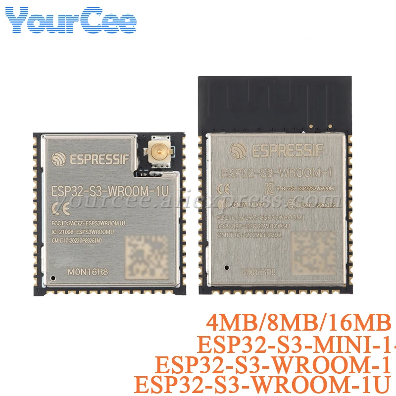 ESP32 ESP32-S3-WROOM-1 ESP32-S3-WROOM-1U ESP32-S3-MINI двухъядерный беспроводной модуль WiFi 4MB 8MB 16MB MCU модуль