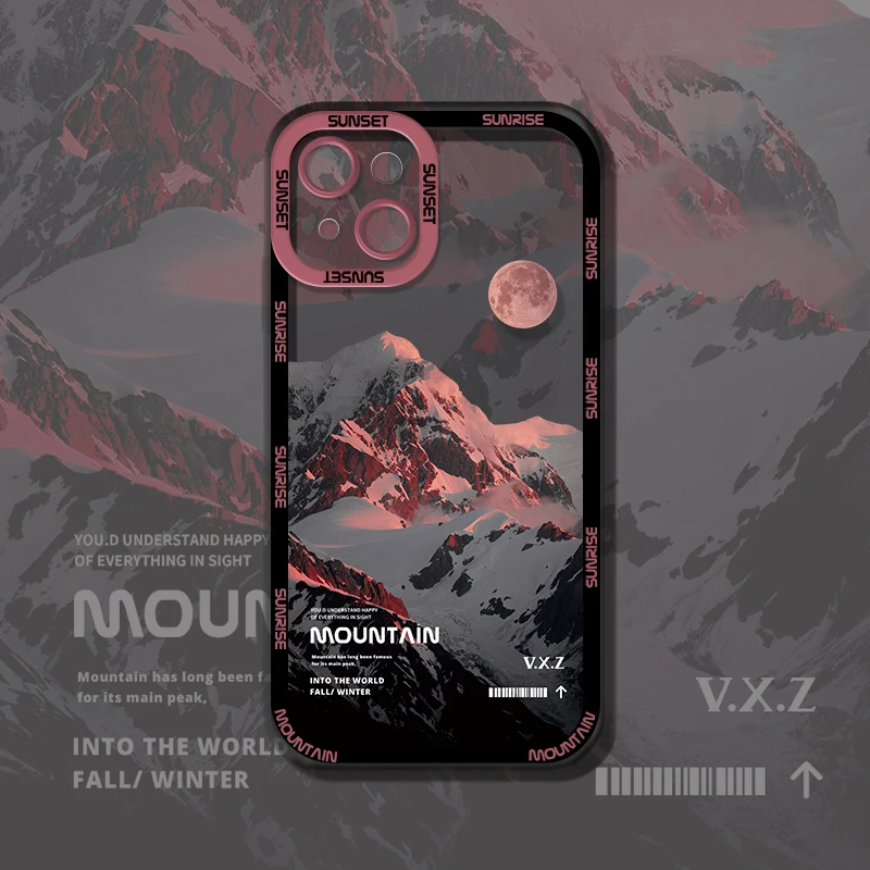 aesthetic snow mountain transparent phone case for iphone 13 12 11 pro max x xr xs luxury clear soft silicone shockproof cover free global shipping