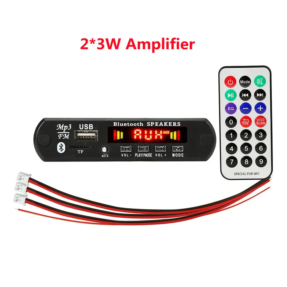 

2*3W amplifier bluetooth module 12V 6W amplifier Car FM Radio Module Support TF USB AUX bluetooth speaker module
