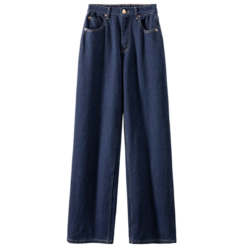 Shuchan 90% Cotton High Waisted Jeans  Full Length  HIGH Waist Wide Leg Pants  Casual  Zipper Fly  Pantalones  Pants Women