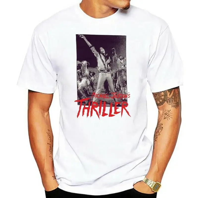 

Майкл Джексон мужской триллер для танцев фото графика Музыка Видео футболка с круглым вырезом размера плюс футболка