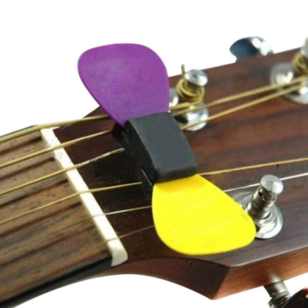 

1Pc Lovely Cute Guitar Accessories Black Rubber Guitar Pick Holder Fix On Headstock For Guitar Bass Ukulele