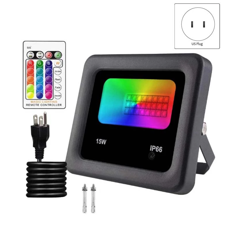 RGB прожекторы 15 Вт светодиодсветодиодный с дистанционным управлением IP66