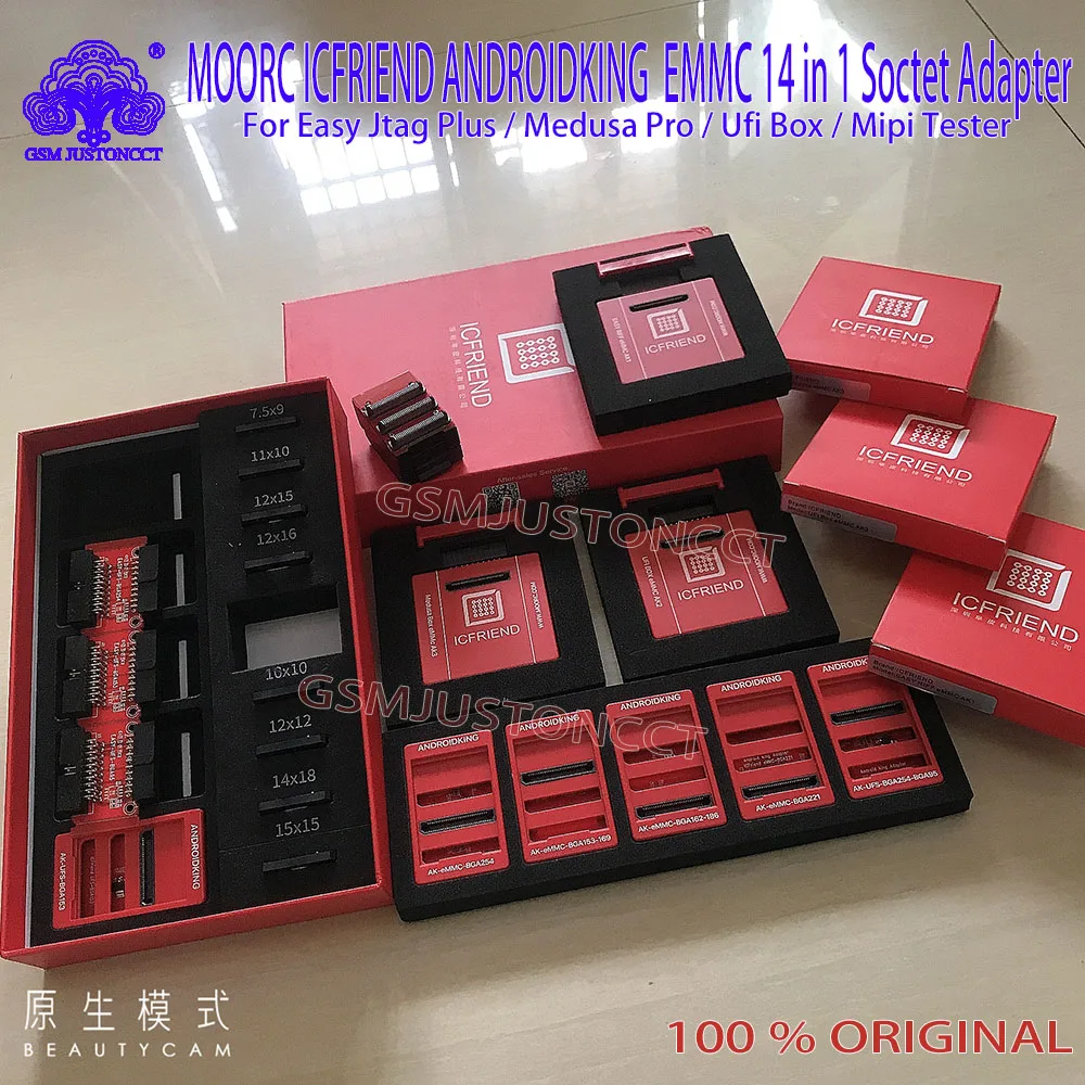 2023 Оригинальный Новый адаптер Soctet ICFRIEND UFS EMMC BGA 14 в 1 с Z3X легкий JTAG UFI Box Medusa Pro MiPi -