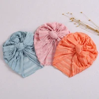 elastic turban for babies bow nylon stripe headband for kids solid color princess headwear kawaii newborn hair accessories