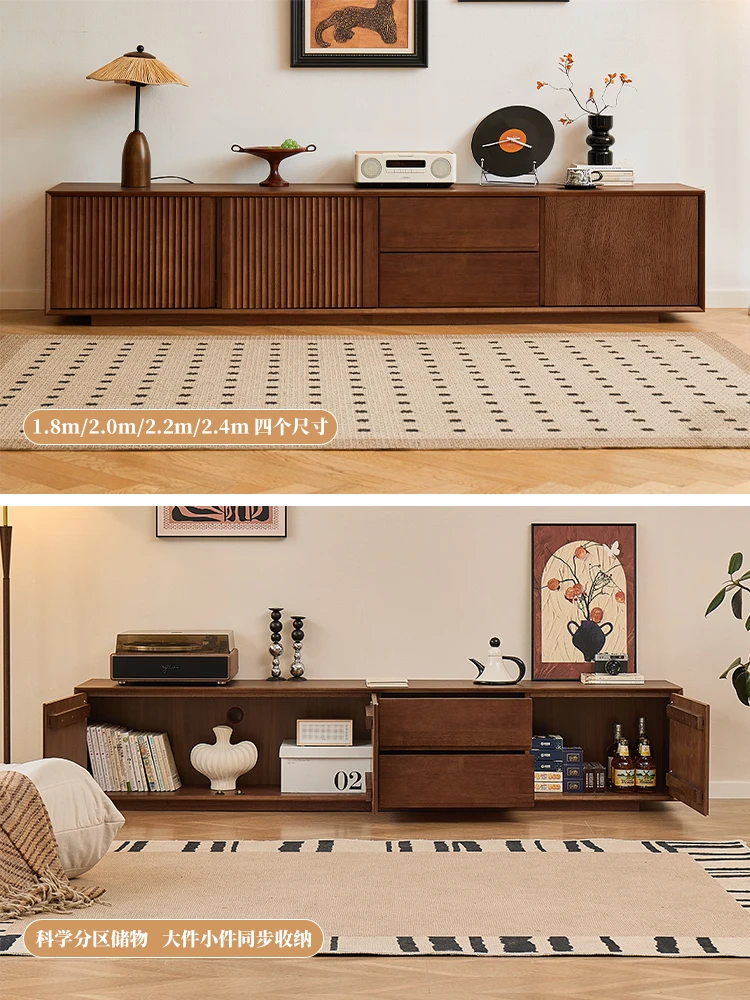 Шкаф для телевизора из цельного дерева. Простой современный настенный напольный