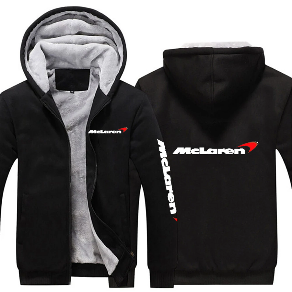 

New 2022 McLaren Logo Mens Printing Custom Man Sweatshirts Streetwear Thicken Hoodies Zipper Hooded Sweater Male Jackets
