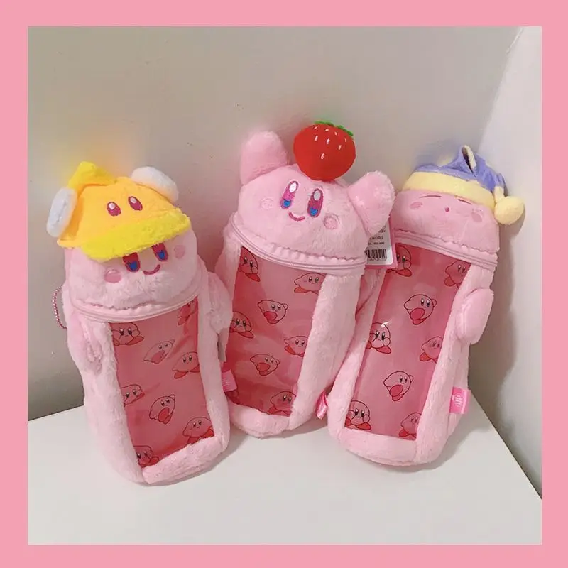 

Anime Kirby Pen Pouch Storage Bag Kawaii Large Capacity Make-up Bag Translucent Pvc Plush Bag Student Stationery Box Girl Gift