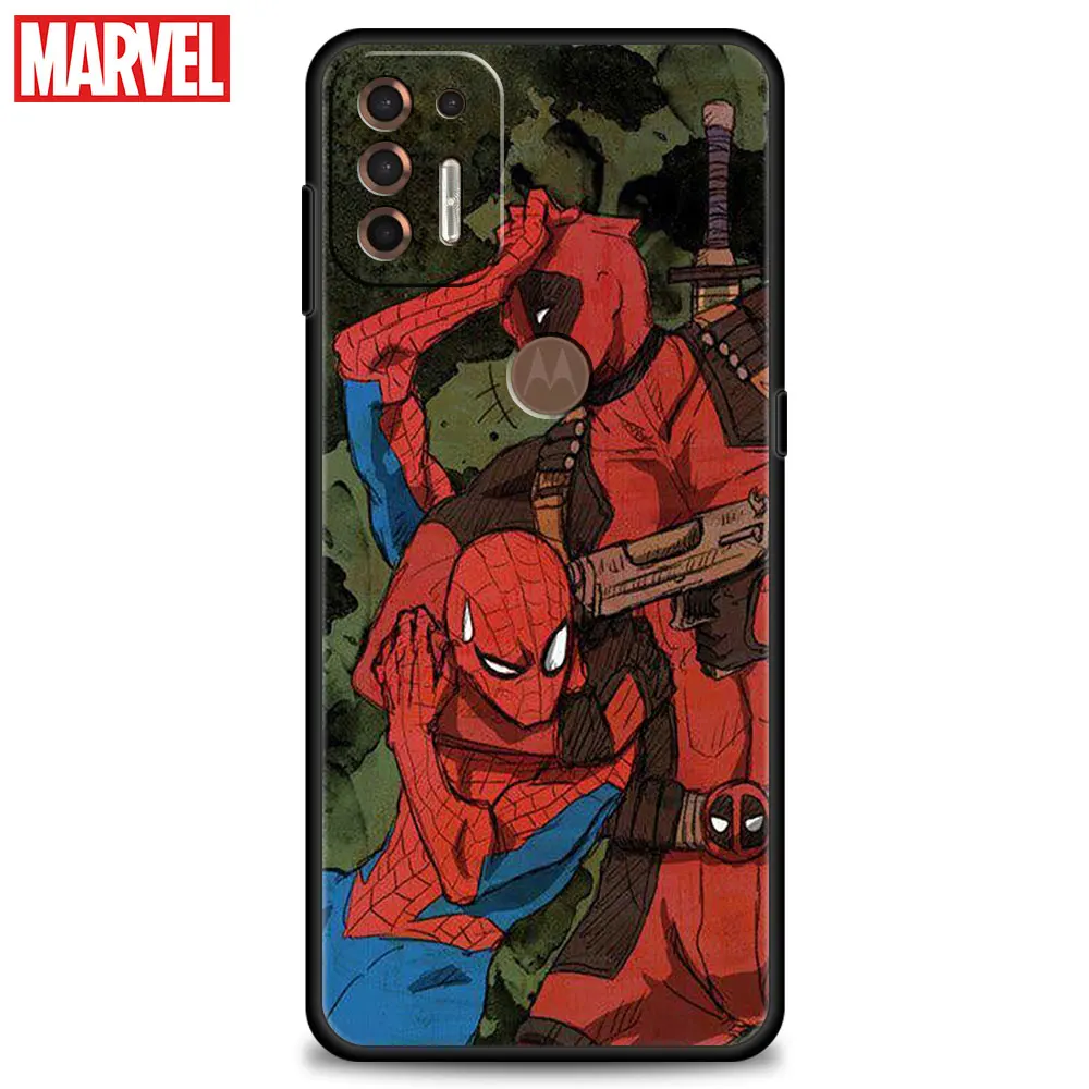 Чехол с комиксами Marvel Дэдпул и Человек-паук для Realme 8 pro c21 G22 Moto g8 plus one fusion Nokia g10 5 4 -