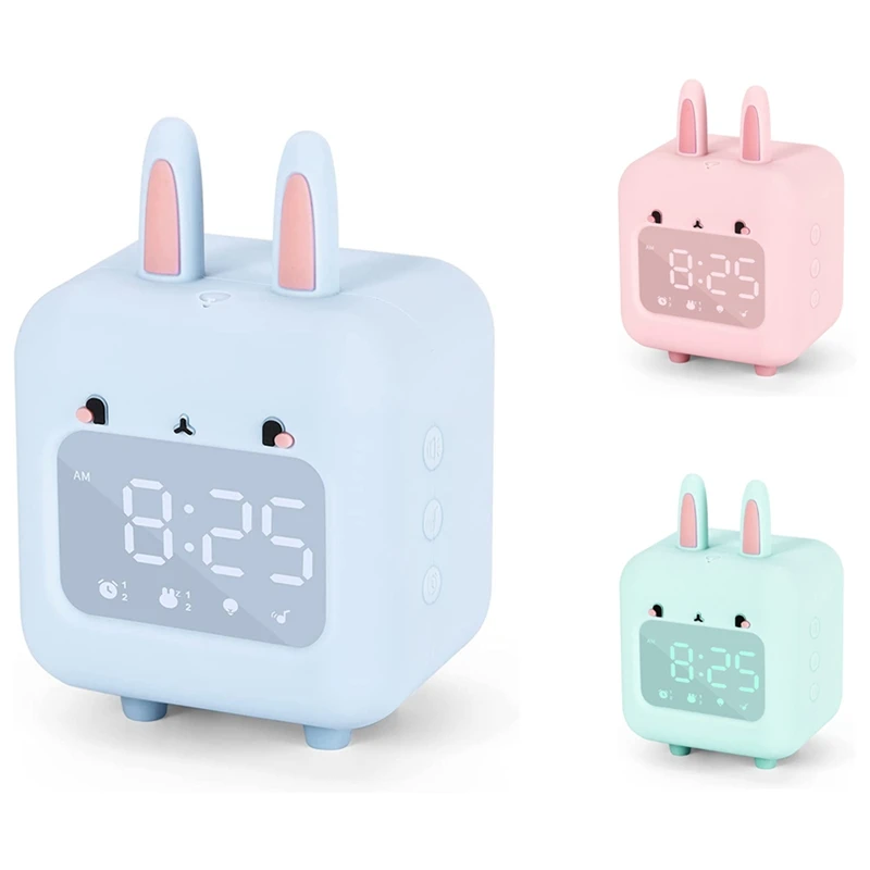 

Children Alarm Clock, Cute Rabbit Alarm Clock, White Noise Alarm Clock, Children Alarm Clock With USB Night Light
