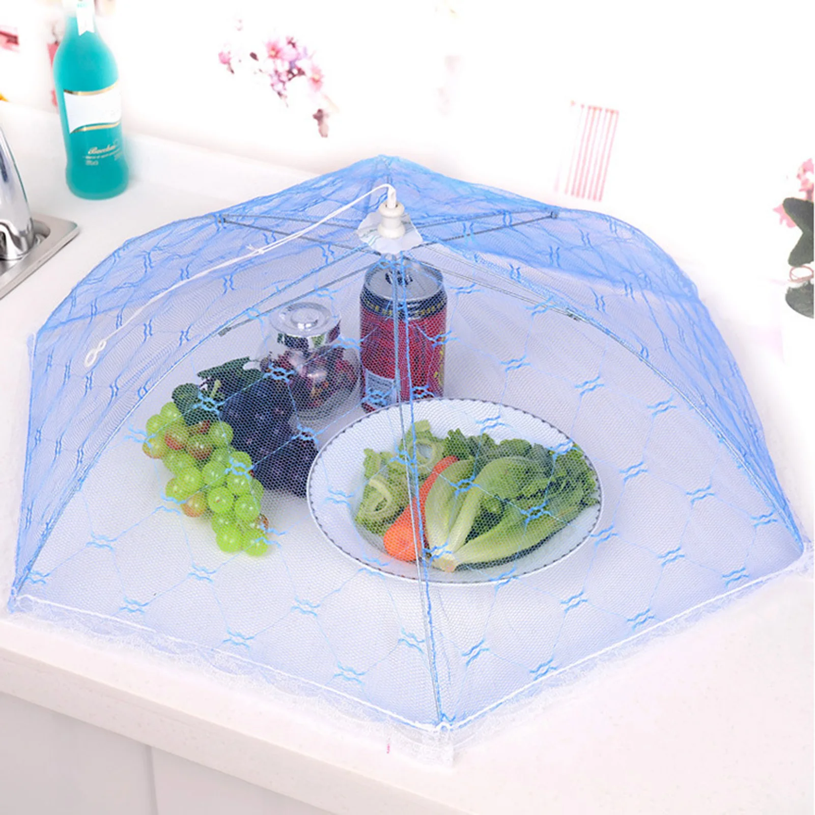

Portable Foldable Table Food Cover Fly Anti Mosquito Net Dish Cover Umbrella Picnic Protect Mesh Pop-Up Dome Kitchen Accessories