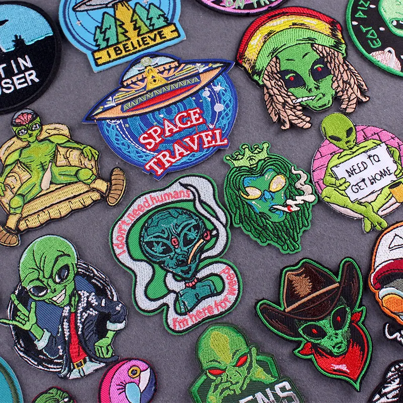 

Alien UFO Patch Iron On Patches On Clothes Space Planet Patches For Clothing Thermoadhesive Patches For Clothing Stickers Stripe