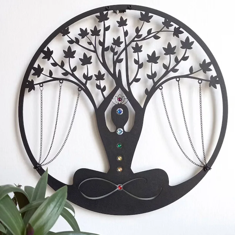 

2022 Hot Metal Wall Art Decor Yoga Meditation Metal Wall Hanging Crafts Living Room Home Decor Wall Decor Bedroom Crafts