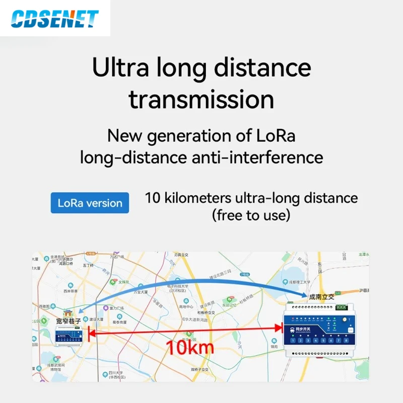 Фото LoRa 433 МГц беспроводной дистанционный синхронизированный переключатель CDSENT E860 серии 2/4/8 способов RS48510 км 2 цифровых входа/выхода переменного и постоянного тока №4