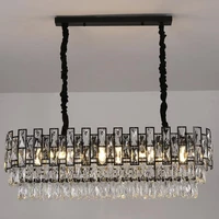 shine crystal chandelier for living room 2020 modern rectangle kitchen island indoor lighting led chandeliers black metal lights