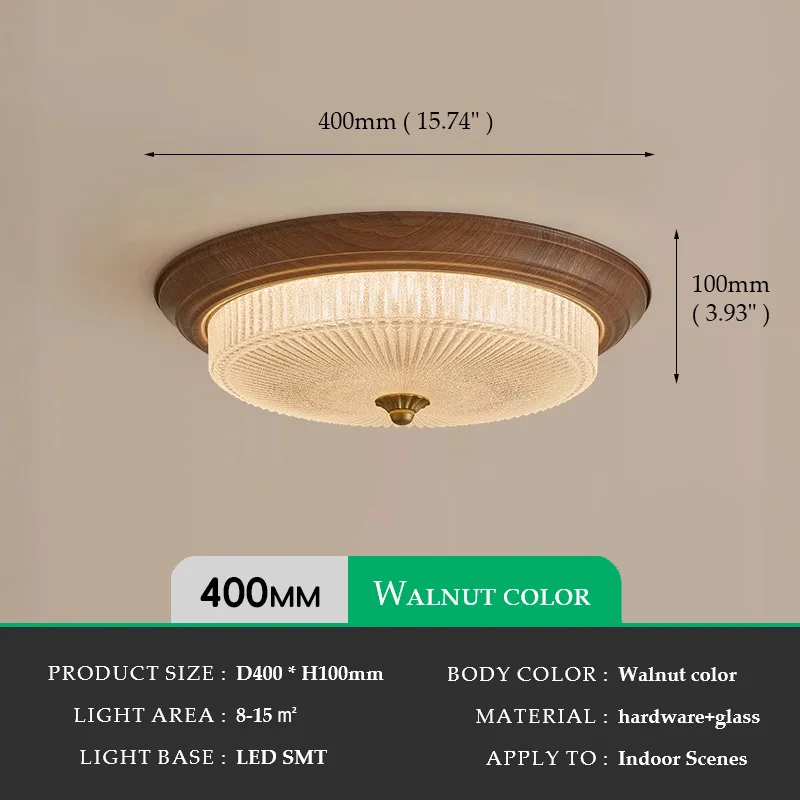 

Потолочный светильник, ореховый цвет, стеклянный абажур