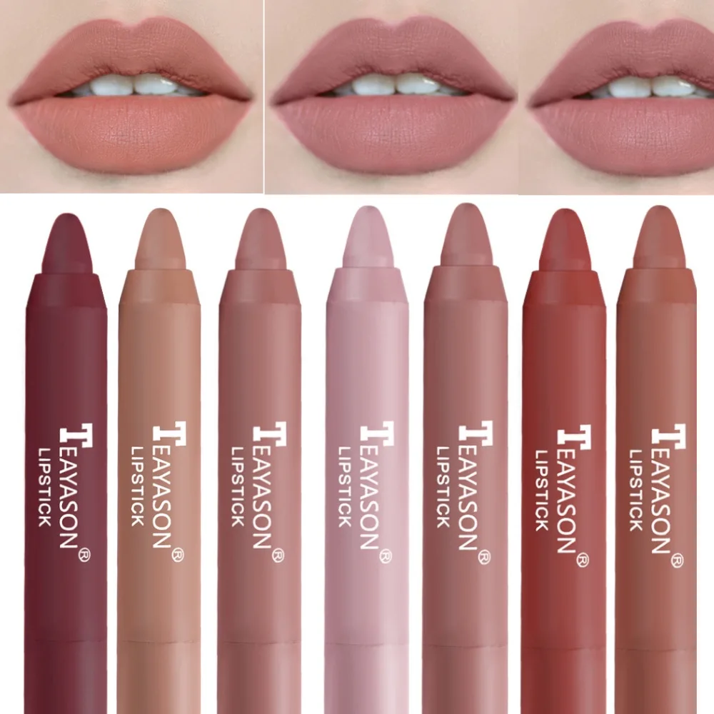 

3pcs/set Sexy Matte Lipstick Waterproof Long Lasting Color Rendering Non-stick Velvet Lips Liner Pencil Woman Makeup Cosmetics
