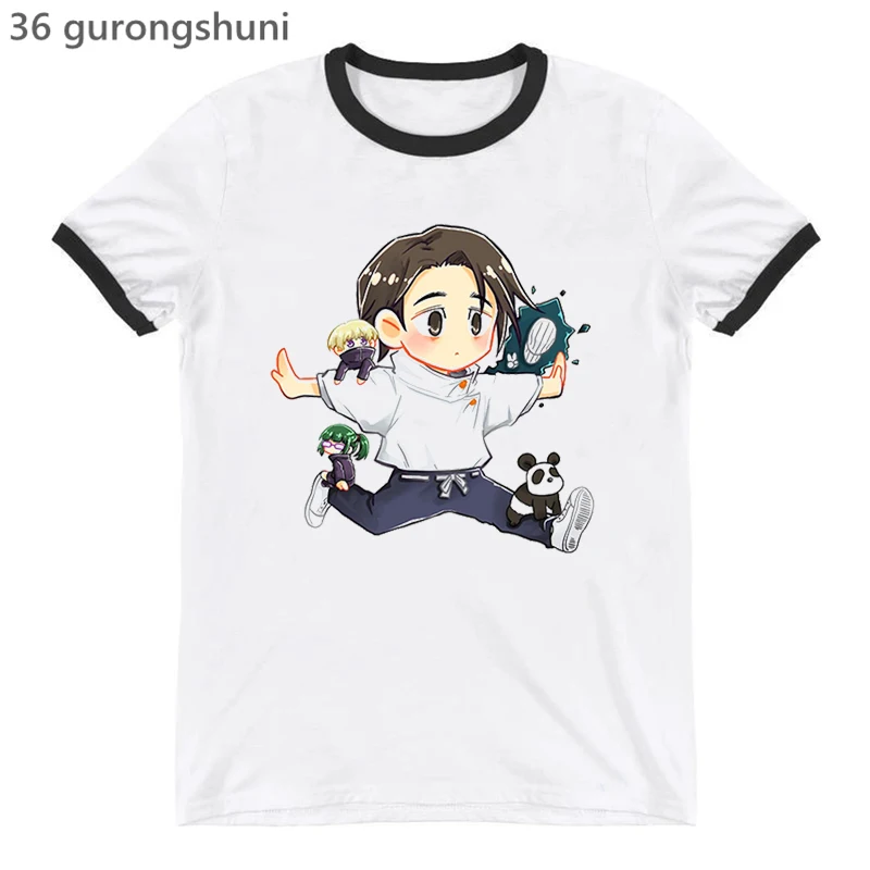 Купи Funny T Shirt Girls Jujutsu Kaisen Japanese Anime Cartoon Print Tshirt Femme Harajuku Kawaii Clothes Female T-Shirt Summer Tops за 169 рублей в магазине AliExpress