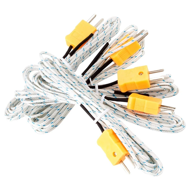 

5Pcs K-Type Thermocouple Sensor Probes 3Metre, Temperature Sensor Probe Measure Range -50-400Celsius (-58-752Fahrenheit)