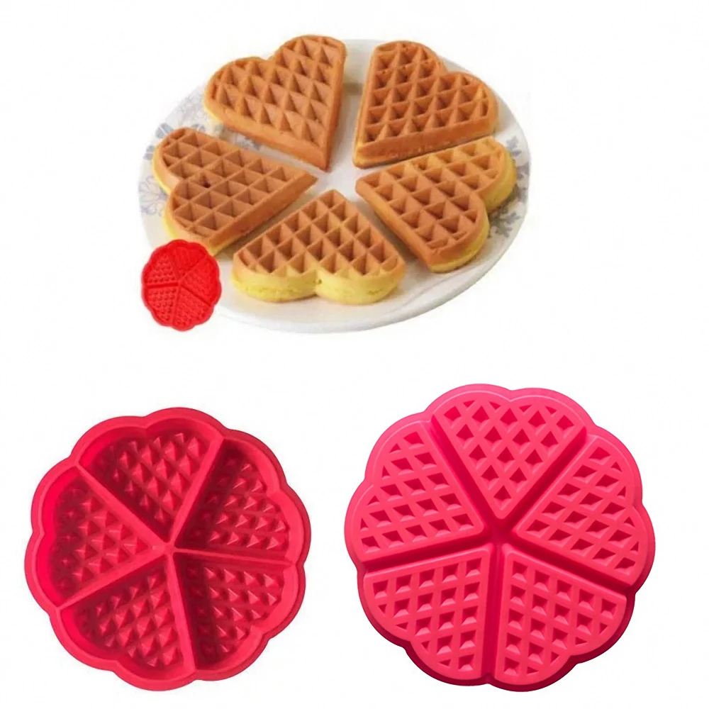 

5 Cavities Round Silicone Waffle Mould Soap Chocolate Fondant Making Mold Cake Decorating Tools DIY Kitchen Gadgets Bakeware