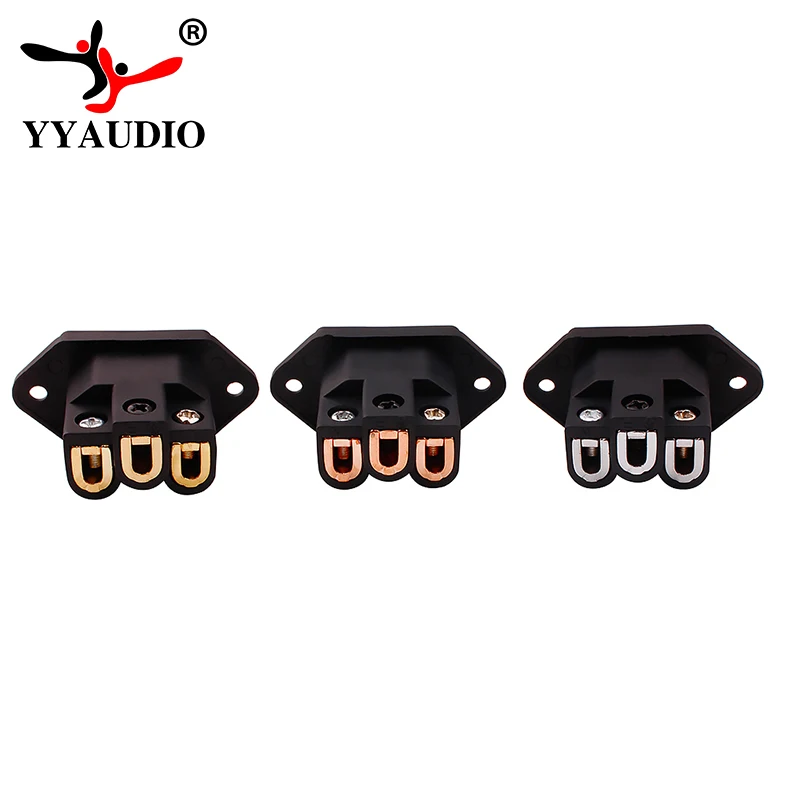 AC IEC Inlet 3 Pin Socket AC Elecrtric Connector Pure Copper Gold Plated Audio DIY HIFI Ac Power Socket Connector Ac Socket