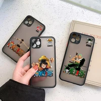 one piece manga matte coque case for iphone 13 12 11 pro max se mini x r xs 7 8 plus shockproof clear luffy cover ace zoro anime