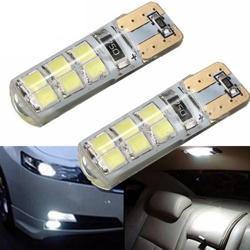 

4Pcs New T10 W5W 2825 COB LED 360 Degree Car Wedge Parking Light Side Door Bulb Instrument Lamp Auto License Plate Light 12V