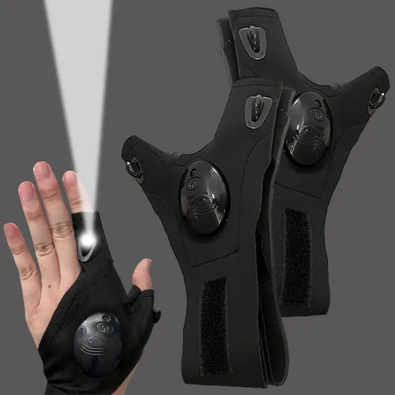 

Fishing Gloves LED Flashlight Waterproof Gloves Hand Free Finger Lights Gloves Outdoor Repairing Camping Hiking In Dark Place