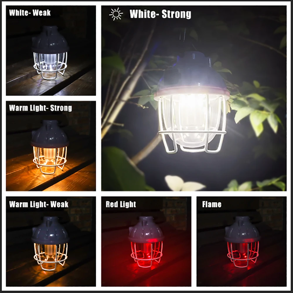 Фонарь для кемпинга с зарядкой от USB миниатюрный винтажный металлический