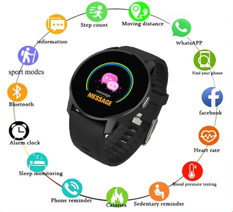 

New Sale W9 Smart Watches Bluetooth-compatible Men Women Activity Tracker Heart Rate Monitor Sport Smart Watch