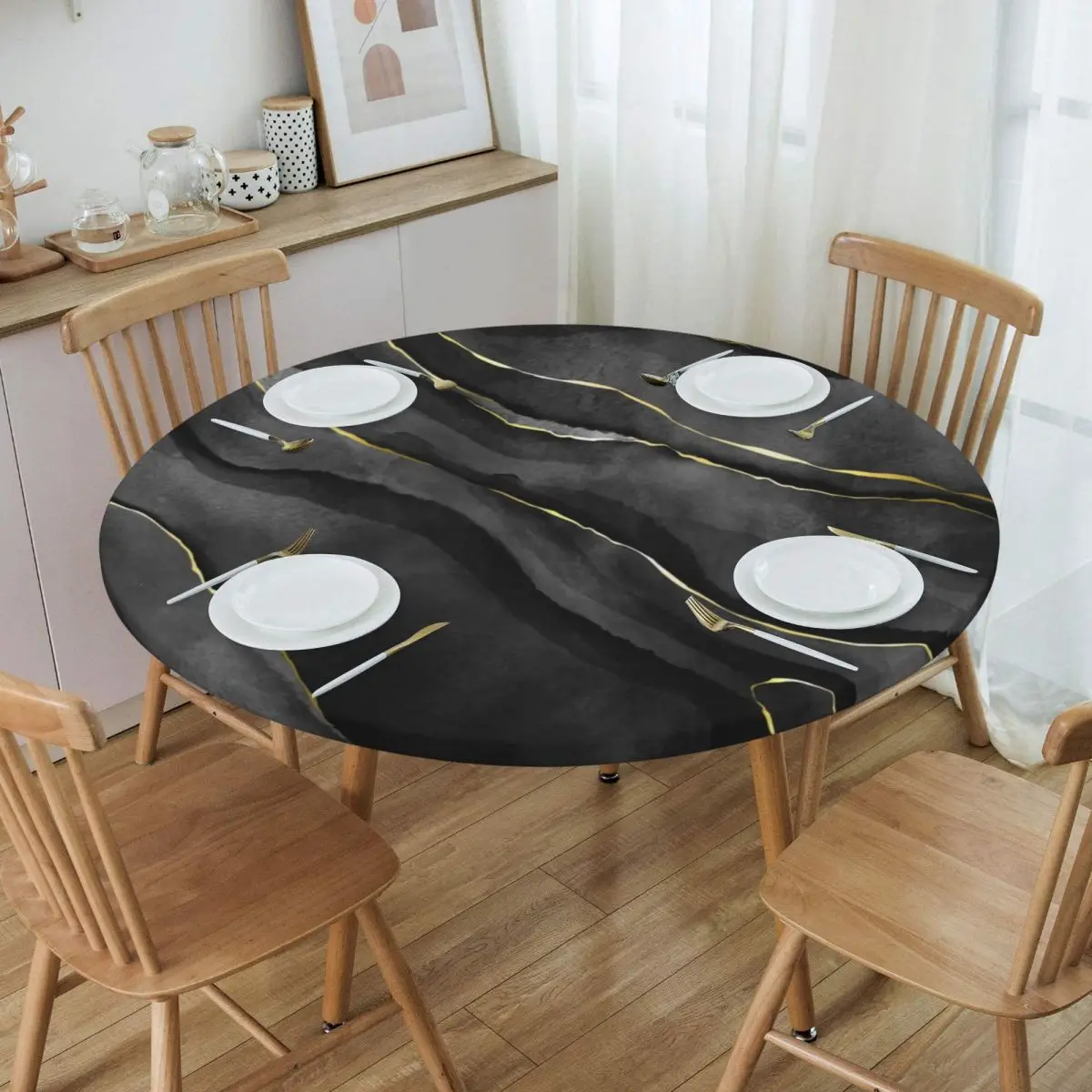 Teal Modern Texture Table Cloth