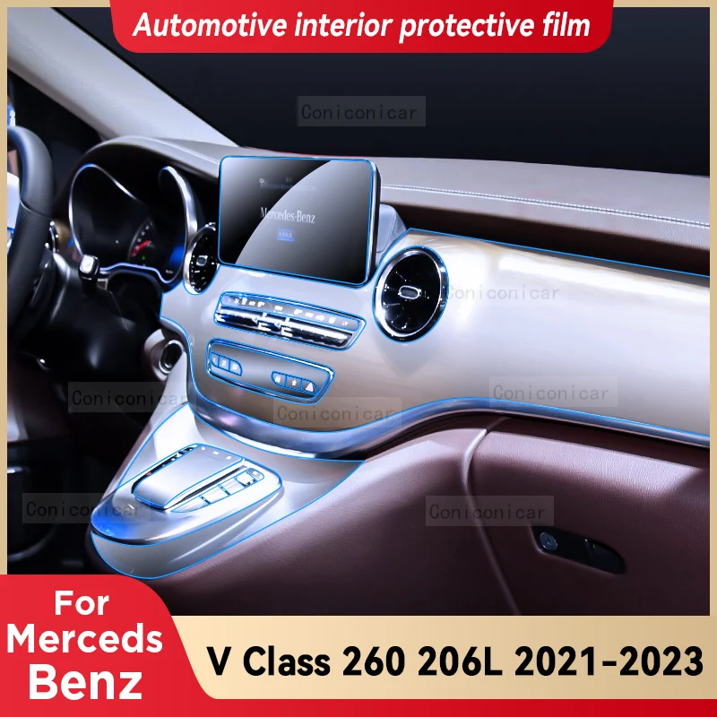 

For Merceds Benz V Class 260 206L 2021-2023 Car Interior Gearbox Panel Sticker Anti-Scratch Protective Film Repair Accessories