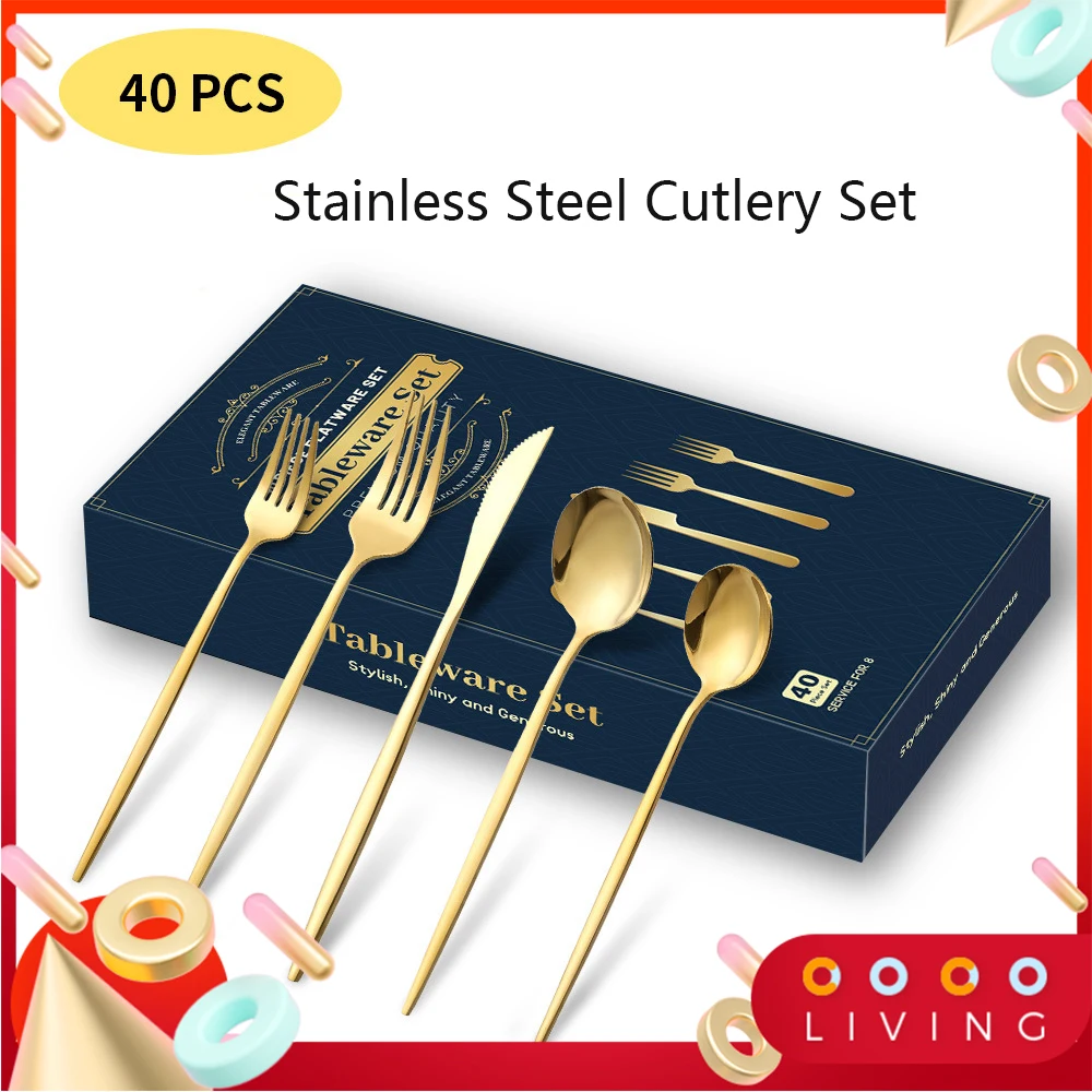 

40 шт., столовые приборы из нержавеющей стали