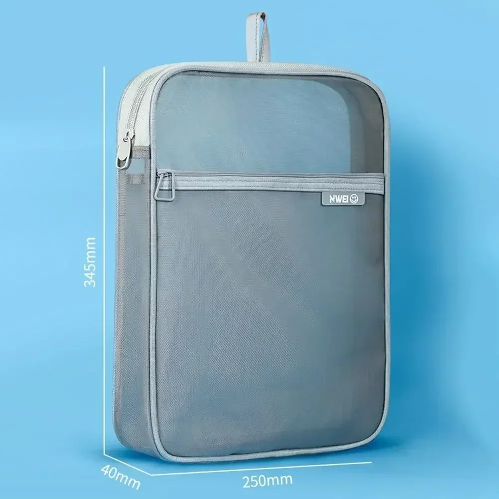 Large Capacity Mesh Document Bag Transparent Design File Storage Bags for Student School Supplies Multifunctional Pocket Folders