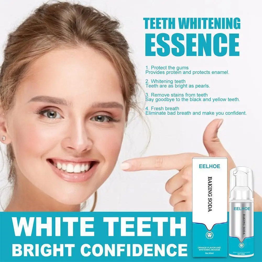 

60ml Soda Teeth Whitening Mousse Brightify Deep Cleaning Fresh Toothpaste Dental Foam Tools Care Removes Stains Breath Y2C4