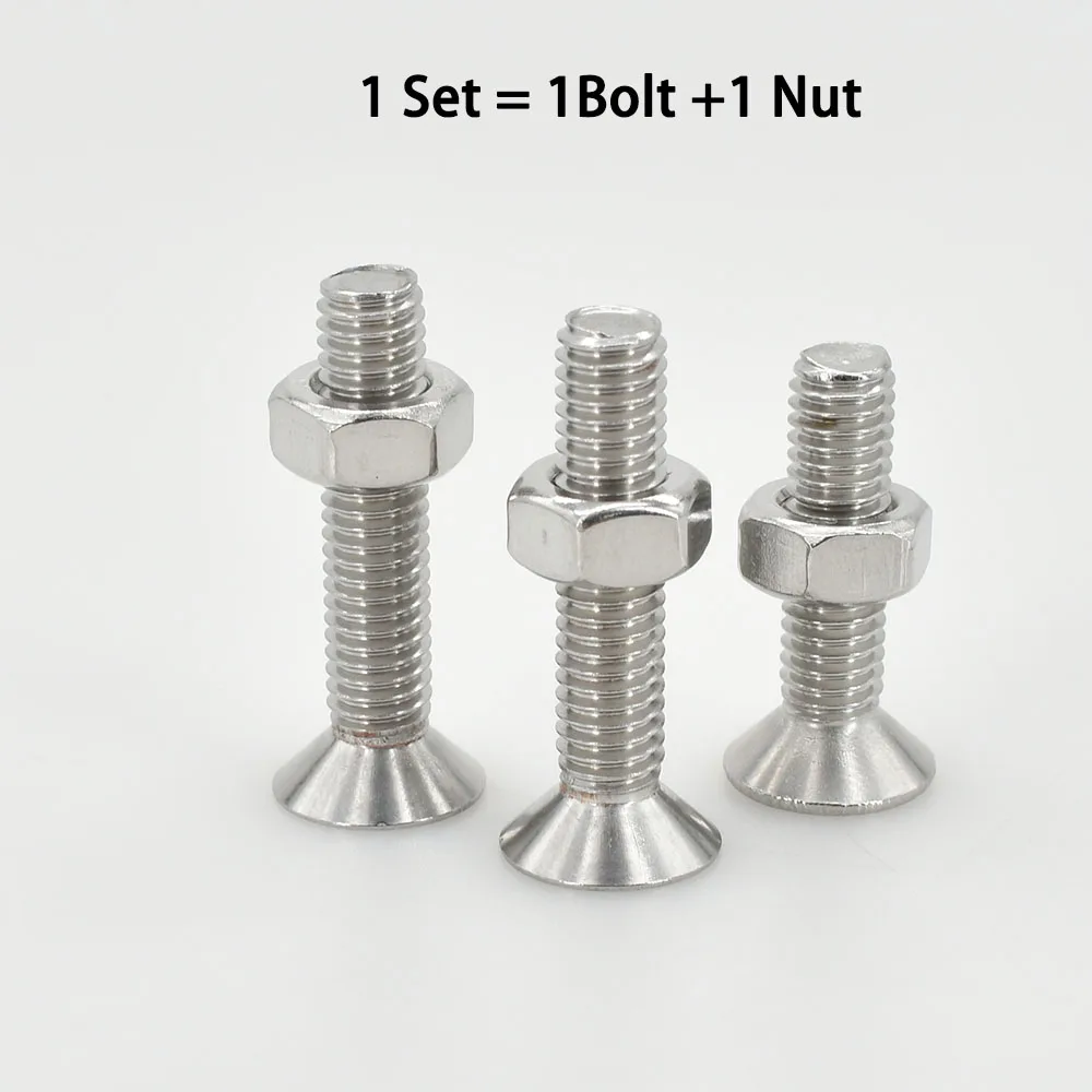 Винты с плоской головкой потайной и шестигранным углублением шестигранные винты